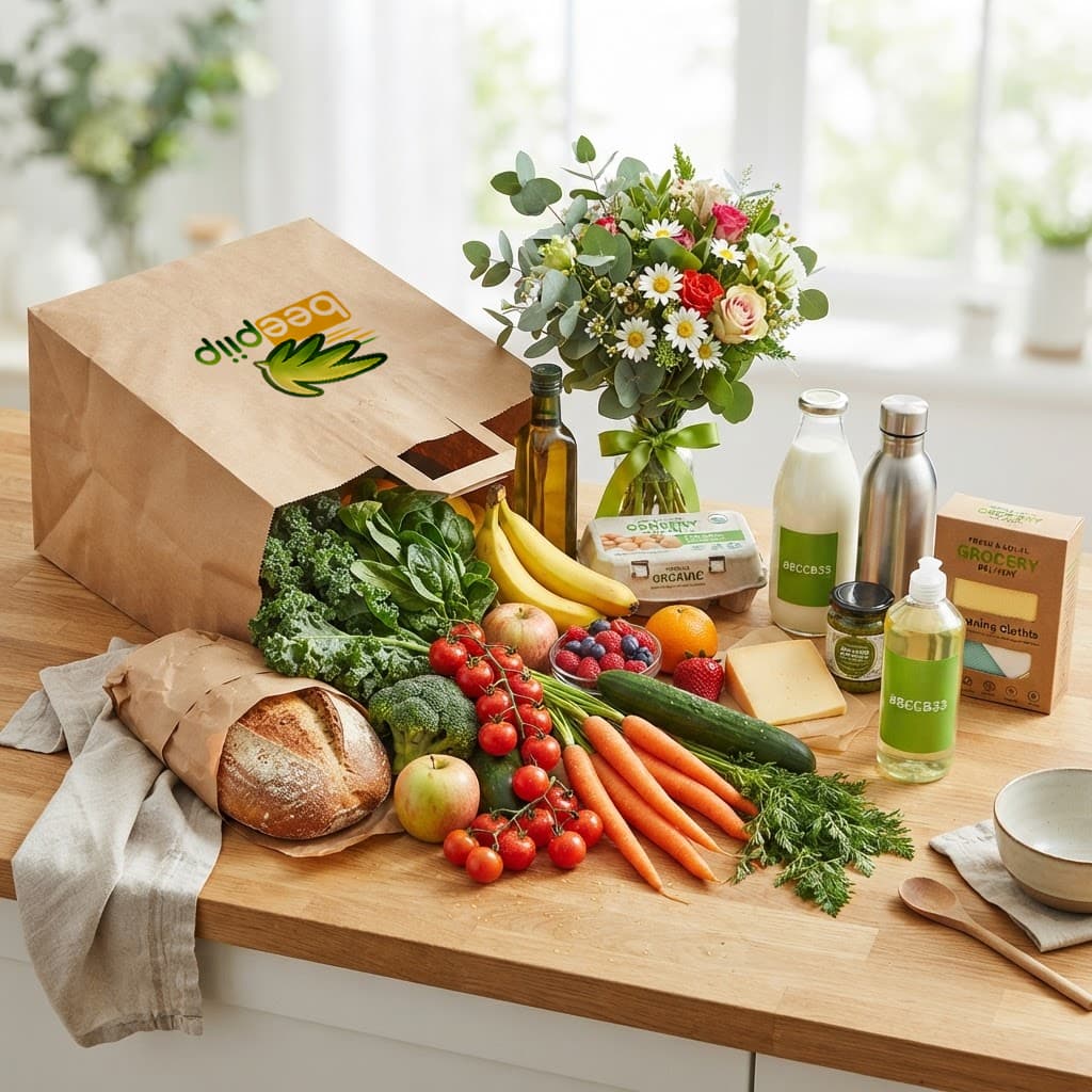 Courses fraîches et produits essentiels livrés par Beepiip